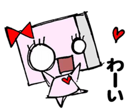 Paper robot girl sticker #2235239