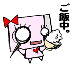 Paper robot girl sticker #2235240