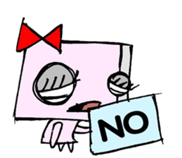 Paper robot girl sticker #2235253