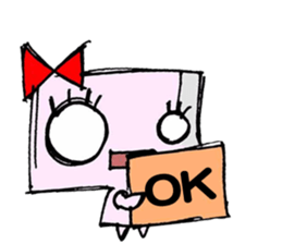 Paper robot girl sticker #2235254