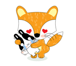 A nice couple (The fox and the rabbit) sticker #2237043
