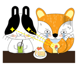 A nice couple (The fox and the rabbit) sticker #2237058