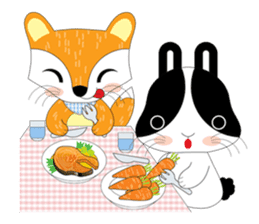 A nice couple (The fox and the rabbit) sticker #2237059