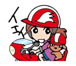 The girl of fine japan & fine dog . sticker #2237624