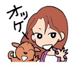 The girl of fine japan & fine dog . sticker #2237626