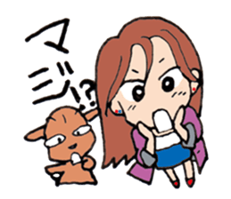 The girl of fine japan & fine dog . sticker #2237631