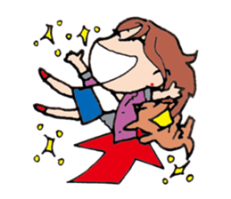 The girl of fine japan & fine dog . sticker #2237633