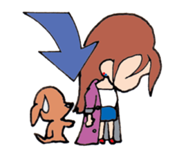 The girl of fine japan & fine dog . sticker #2237634