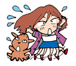 The girl of fine japan & fine dog . sticker #2237635