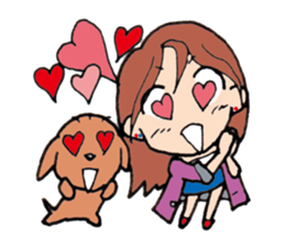 The girl of fine japan & fine dog . sticker #2237639