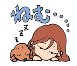 The girl of fine japan & fine dog . sticker #2237640