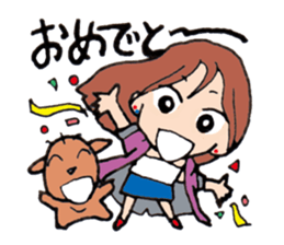 The girl of fine japan & fine dog . sticker #2237648