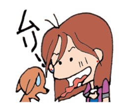 The girl of fine japan & fine dog . sticker #2237649