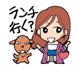 The girl of fine japan & fine dog . sticker #2237650