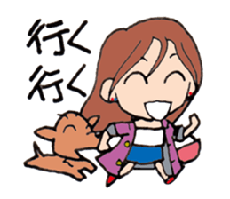 The girl of fine japan & fine dog . sticker #2237651
