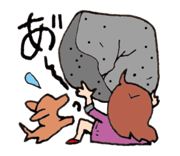 The girl of fine japan & fine dog . sticker #2237654