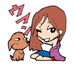 The girl of fine japan & fine dog . sticker #2237656