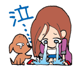 The girl of fine japan & fine dog . sticker #2237658