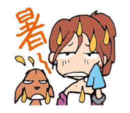 The girl of fine japan & fine dog . sticker #2237659