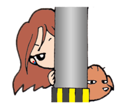 The girl of fine japan & fine dog . sticker #2237661