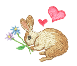 Embroidery of cute animals sticker #2238786