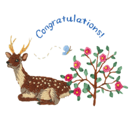 Embroidery of cute animals sticker #2238787