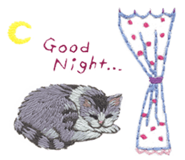 Embroidery of cute animals sticker #2238789