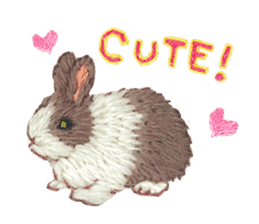 Embroidery of cute animals sticker #2238790