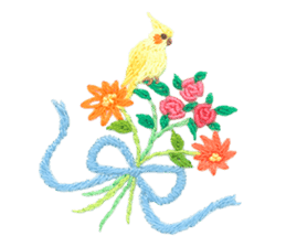 Embroidery of cute animals sticker #2238792