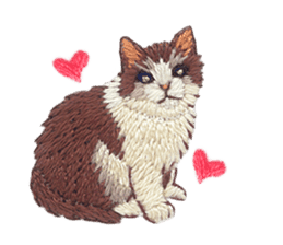 Embroidery of cute animals sticker #2238794