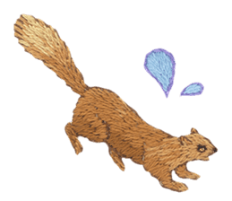 Embroidery of cute animals sticker #2238795