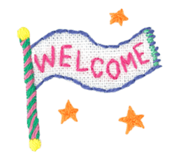 Embroidery of cute animals sticker #2238798