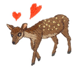 Embroidery of cute animals sticker #2238799