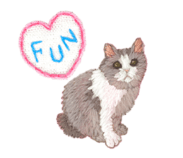 Embroidery of cute animals sticker #2238805