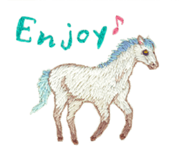 Embroidery of cute animals sticker #2238812