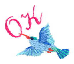 Embroidery of cute animals sticker #2238815