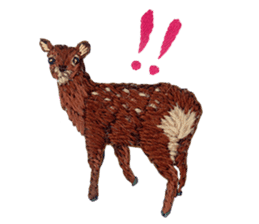 Embroidery of cute animals sticker #2238816