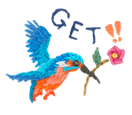 Embroidery of cute animals sticker #2238819