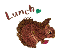 Embroidery of cute animals sticker #2238822