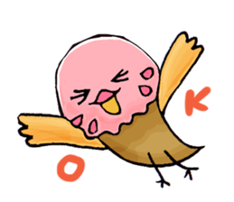 Birds of strawberry ice pattern sticker #2242385