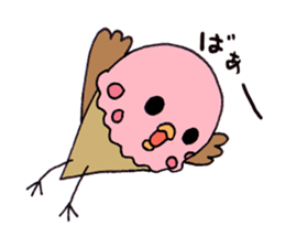 Birds of strawberry ice pattern sticker #2242390