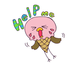 Birds of strawberry ice pattern sticker #2242404