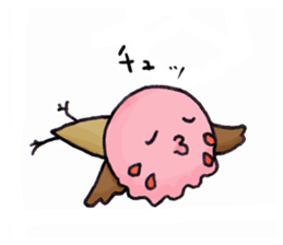 Birds of strawberry ice pattern sticker #2242408