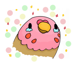 Birds of strawberry ice pattern sticker #2242412