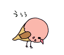 Birds of strawberry ice pattern sticker #2242415