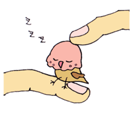 Birds of strawberry ice pattern sticker #2242418