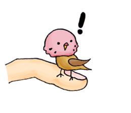 Birds of strawberry ice pattern sticker #2242422