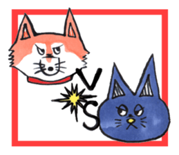 Shiba inu Momo and black cat Jiro. sticker #2243795