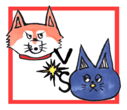 Shiba inu Momo and black cat Jiro. sticker #2243795