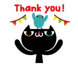 Lucky cat and the blue bird 3 sticker #2251668